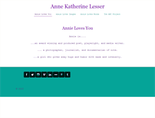 Tablet Screenshot of annielesser.com
